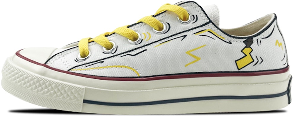 【定制球鞋】ConverSE Chuck Taylor All Star 是在玩鞋 皮卡丘閃電 低幫 帆布鞋 男女 白黃 Buy 【定制球鞋】ConverSE Chuck Taylor All Star 是在玩鞋 皮卡丘閃電 低幫 帆布鞋 男女 白黃