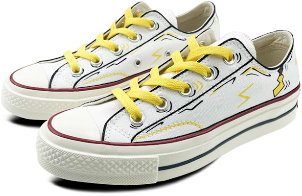 【定制球鞋】ConverSE Chuck Taylor All Star 是在玩鞋 皮卡丘閃電 低幫 帆布鞋 男女 白黃 Lookbook 【定制球鞋】ConverSE Chuck Taylor All Star 是在玩鞋 皮卡丘閃電 低幫 帆布鞋 男女 白黃