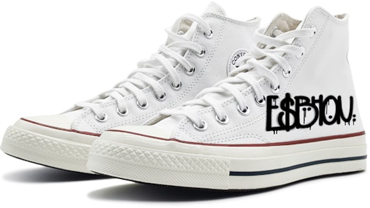 【訂製球鞋】 Converse 1970s Chuck Taylor EIGHT% 塗鴉系列 Dollars 手繪藝術 簡約 高筒 帆布鞋 男女款 米白色 Shop 【訂製球鞋】 Converse 1970s Chuck Taylor EIGHT% 塗鴉系列 Dollars 手繪藝術 簡約 高筒 帆布鞋 男女款 米白色