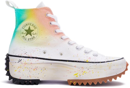 【定制球鞋】Converse Run Star Hike 彩虹 手繪噴繪 高筒 厚底帆布鞋 男女同款 白紅綠 Order 【定制球鞋】Converse Run Star Hike 彩虹 手繪噴繪 高筒 厚底帆布鞋 男女同款 白紅綠