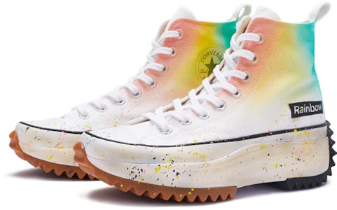 【定制球鞋】Converse Run Star Hike 彩虹 手繪噴繪 高筒 厚底帆布鞋 男女同款 白紅綠 Lookbook 【定制球鞋】Converse Run Star Hike 彩虹 手繪噴繪 高筒 厚底帆布鞋 男女同款 白紅綠