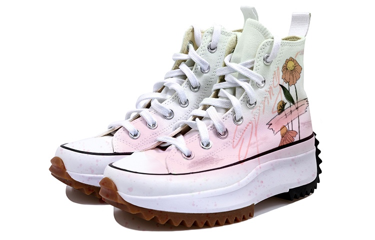 Lookbook 【定製球鞋】Converse Run Star Hike OKHR 潑墨 字母 塗鴉漸變 向日葵 增高厚底 高筒 帆布鞋 男女同款