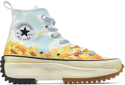 【定製球鞋】Converse Run Star Hike Hi 匡威 帆布 厚底 鞋底做舊 藝術家主題定製 增高 高幫 板鞋 男女同款 藍白黃 Order 【定製球鞋】Converse Run Star Hike Hi 匡威 帆布 厚底 鞋底做舊 藝術家主題定製 增高 高幫 板鞋 男女同款 藍白黃