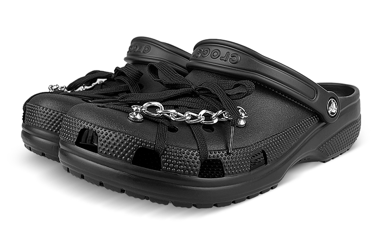 Lookbook 【定制款】Crocs卡骆驰经典洞洞鞋“黑色朋克链” 10001-001(Team叁-男女洞洞鞋绑带)