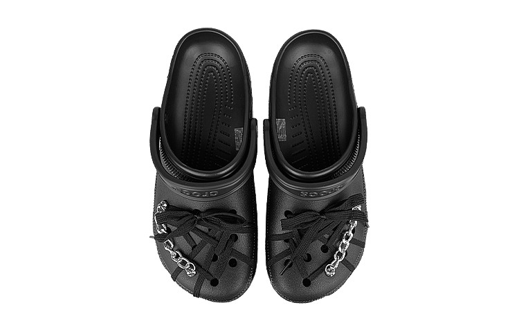 Shop 【定制款】Crocs卡骆驰经典洞洞鞋“黑色朋克链” 10001-001(Team叁-男女洞洞鞋绑带)