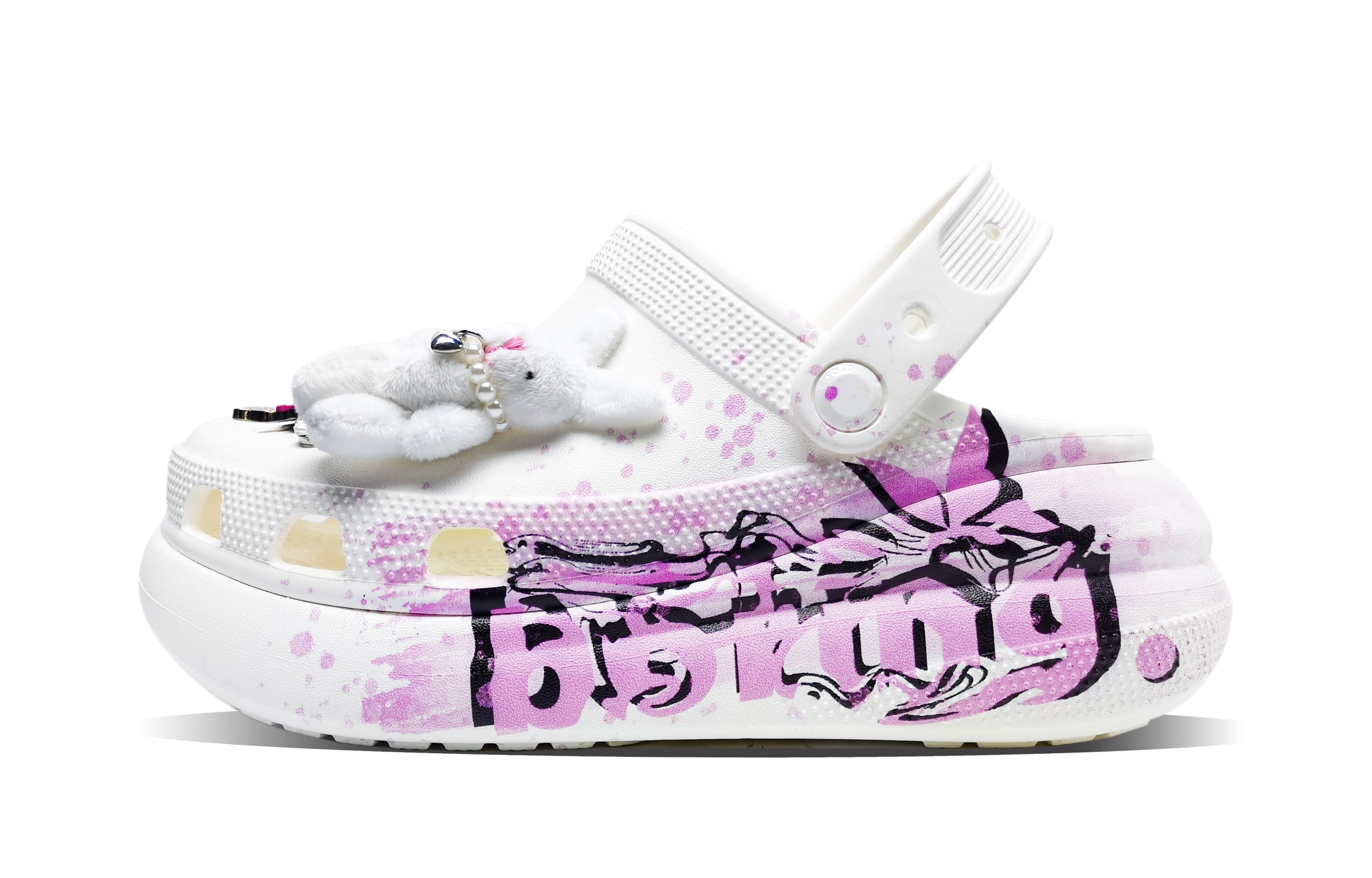 Buy [Kasut Custom] Crocs Classic Clog 'Siput Putih Membosankan' 207521-100(Team185-boring）