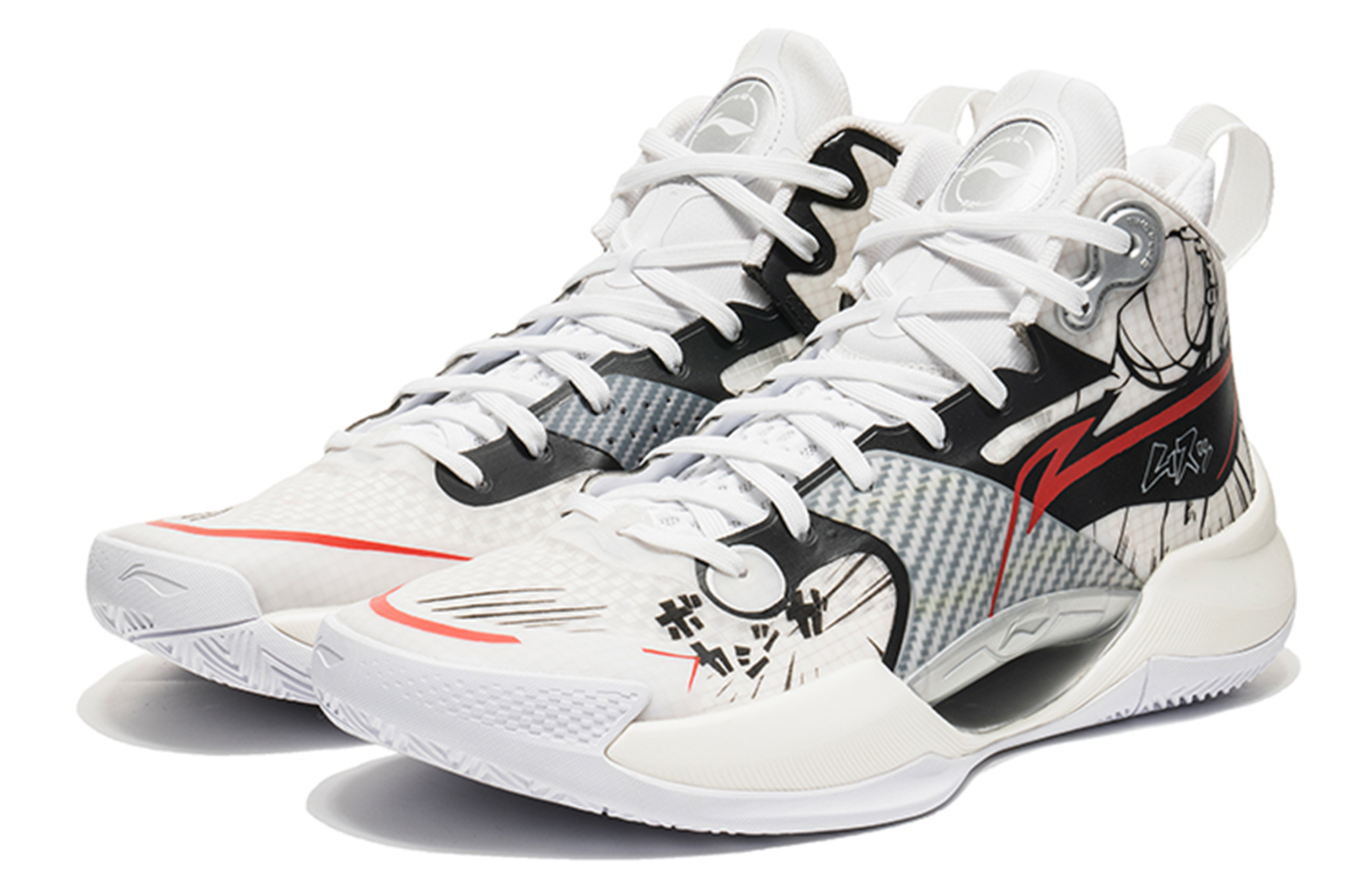 Lookbook 리닝 초경량 '블랙 레드' 커스텀 슈즈 ABAS027-2(TeamB-热血黑红11-BOX)