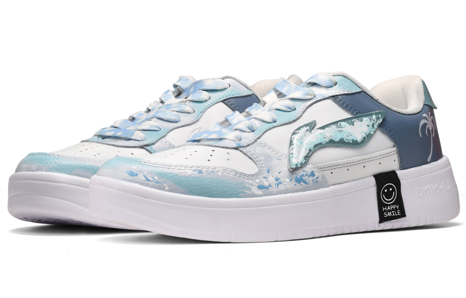 Lookbook [Custom Shoes] Li-Ning 海盐 ''Kokospalm Grijs-Blauw-Wit'' AGCQ455-2(TeamE-男款椰树灰蓝白)