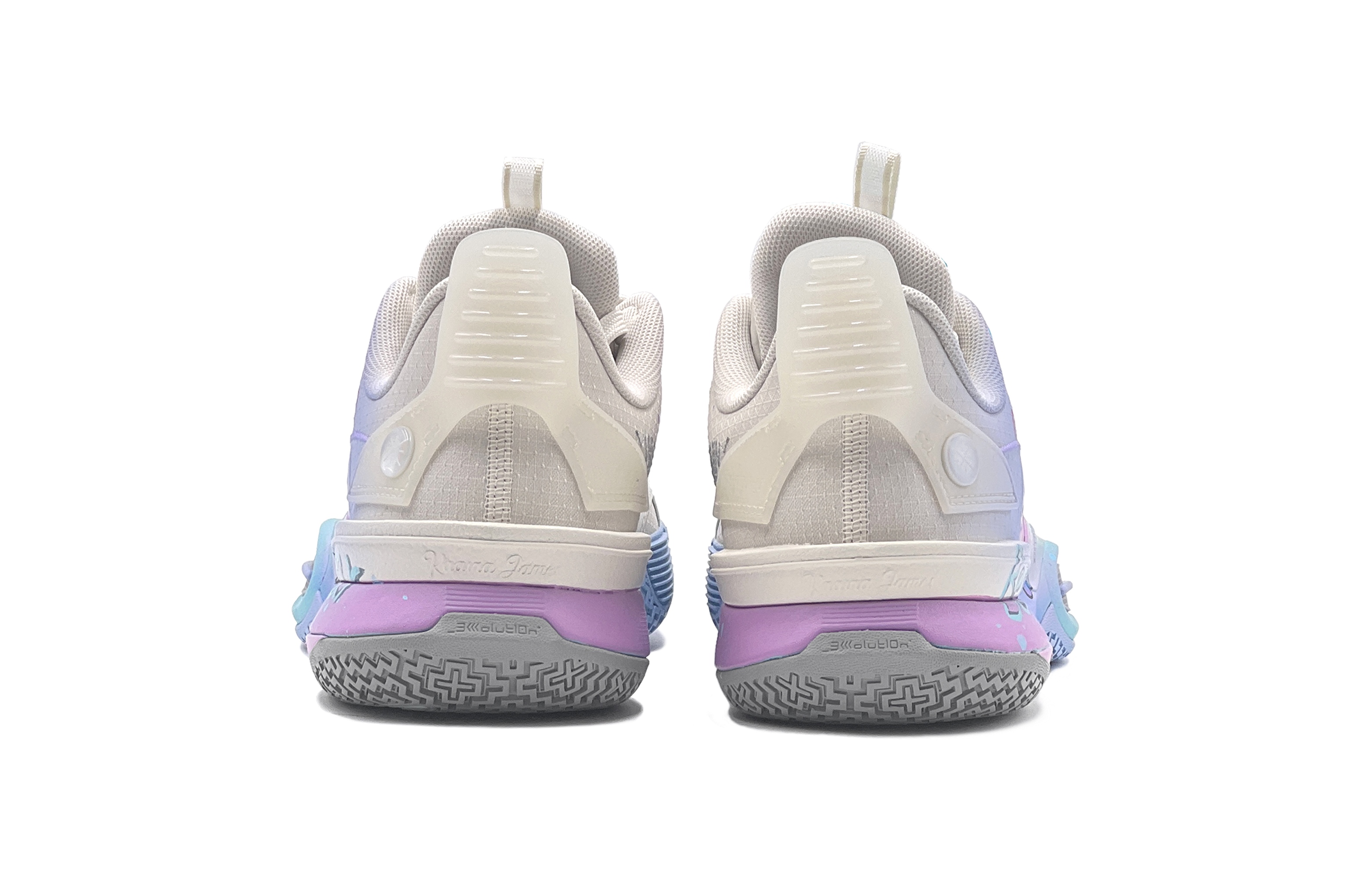 Shop [Kasut Custom] Li-Ning 'Gradient Beruang Grafitti Ungu Biru' 'Gula-gula Kapas' ABAS009-1(TeamS-蓝紫渐变小熊)