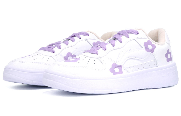 Lookbook [Sepatu Kustom] Li-Ning 'Grafiti Tangan Bunga Putih Ungu' AGCQ455-2(TeamTen-男款紫花)