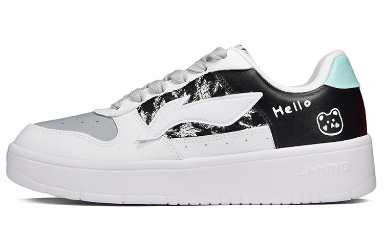 [Custom Shoes] Li-Ning Board Shoe Low White Grey Green 'Houndstooth - Fresh Simple'