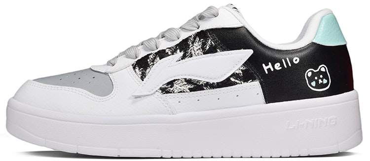 custom-shoes-li-ning-board-shoe-low-white-grey-green-houndstooth-fresh-simple