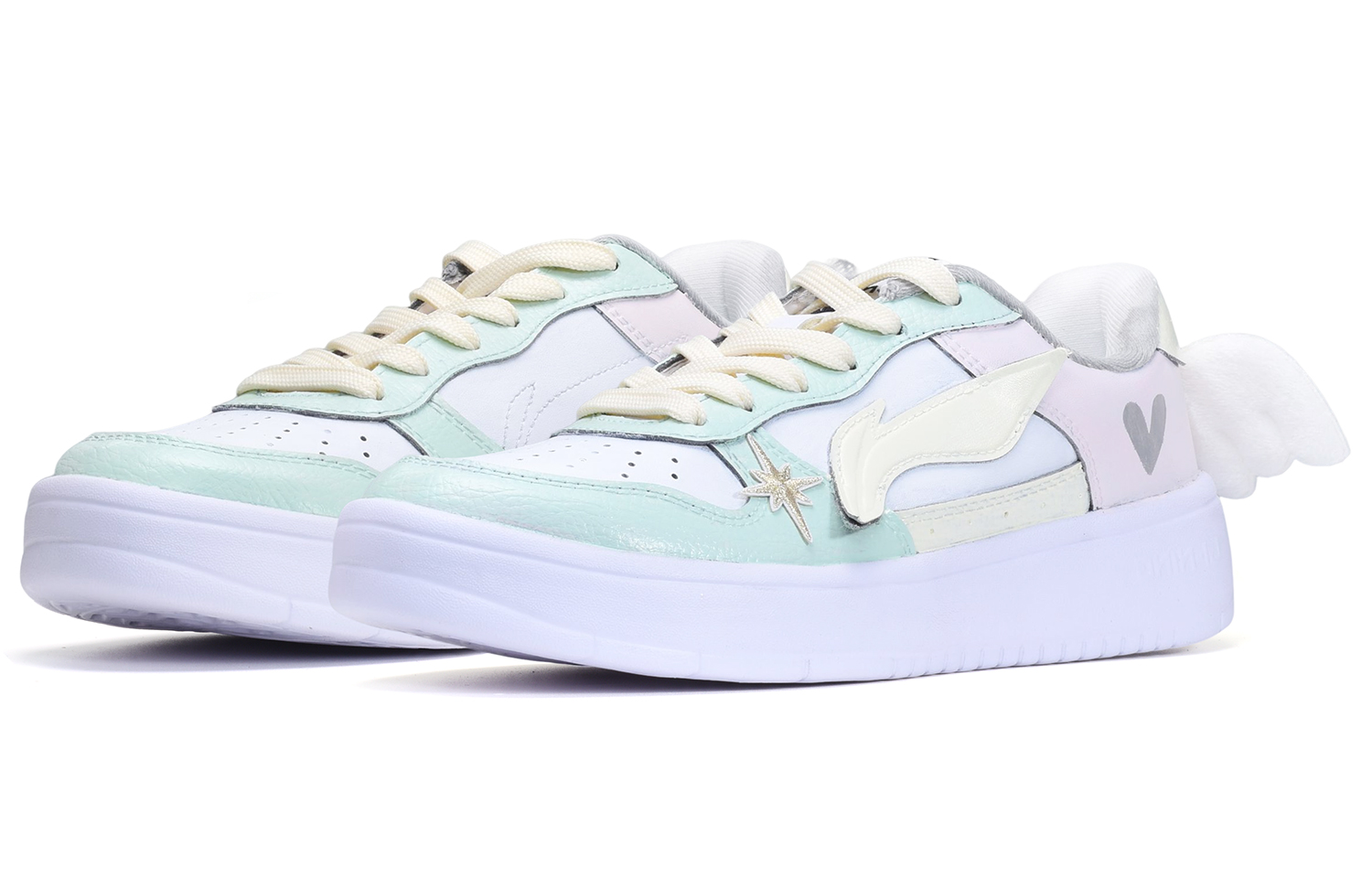 Lookbook [Custom Schuhe] Li-Ning Cass ''Weiß Pink Grün Macaron'' AGCQ455-2(TeamE-男款马卡龙翅膀白粉绿)