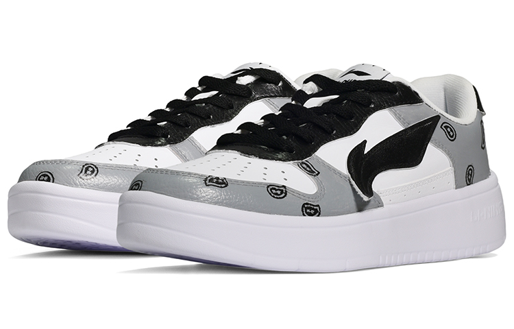 Lookbook [Sepatu Custom] Li-Ning Kasual Low 'Bunga Jambu Hitam Abu' AGCQ455-2(TeamE-男款腰果花黑灰)