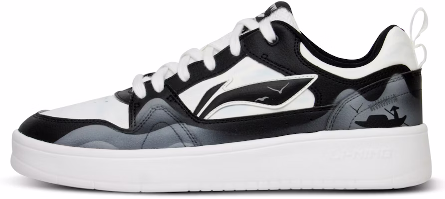 【客製球鞋】LiNing李寧 運動生活系列 手繪 山水 中國風 水墨 舒適 防滑耐磨輕便 低筒 板鞋 男款 黑白灰 Buy 【客製球鞋】LiNing李寧 運動生活系列 手繪 山水 中國風 水墨 舒適 防滑耐磨輕便 低筒 板鞋 男款 黑白灰