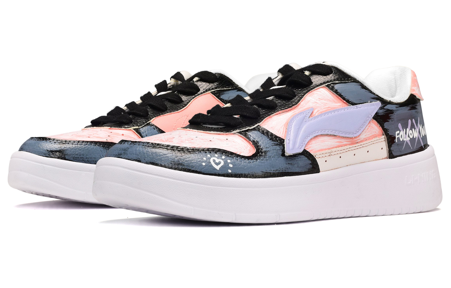 Lookbook [Chaussures Personnalisées] Li-Ning Classique ''Noir Rose Bleu'' AGCQ455-2(TeamE-男款薰衣草黑粉蓝)