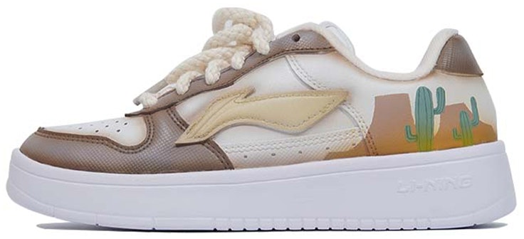 custom-shoes-li-ning-classic-low-desert-cactus-aged-beige-with-cotton-laces