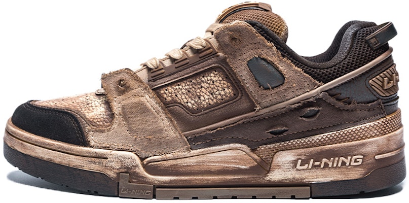 【定制球鞋】 LiNing李寧 復古氧化 麻布鉚釘 舒適經典 休閒 低筒 板鞋 男款 棕色 Buy 【定制球鞋】 LiNing李寧 復古氧化 麻布鉚釘 舒適經典 休閒 低筒 板鞋 男款 棕色