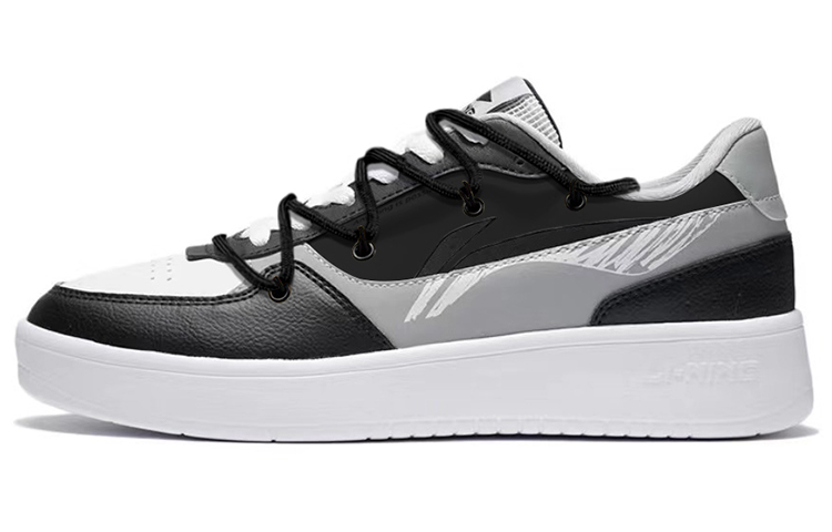 Buy 【定制球鞋】LiNing李寧 復古經典 暗黑潮流 解構綁帶 經典百搭 輕便透氣 低幫 板鞋 男款 黑白灰