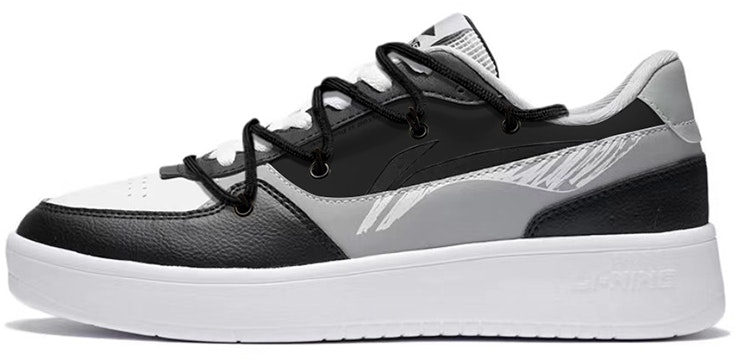 custom-shoes-li-ning-classic-low-black-white-grey-dark-fashion-deconstructed-strap