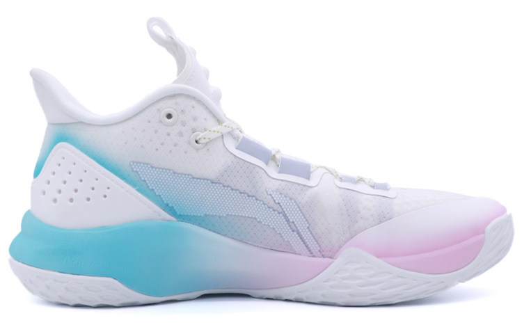 Order 【定制球鞋】 LiNing李寧 Combat Low 織物 減震防滑耐磨透氣包裹性支撐 低幫 籃球鞋 男款 藍白粉