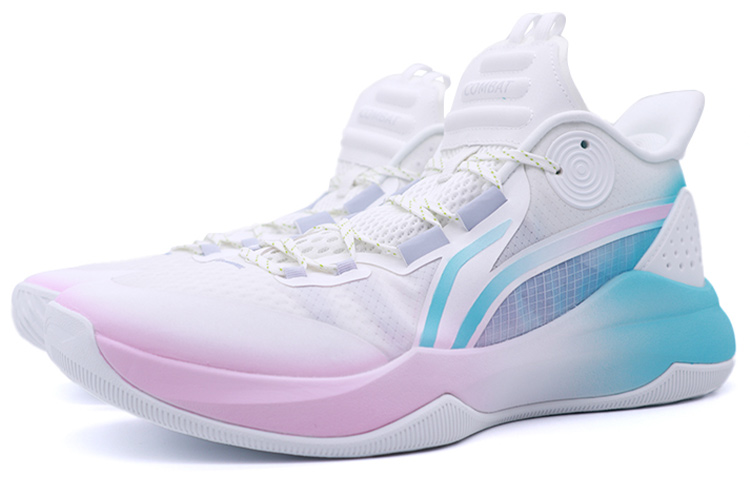 Lookbook 【定制球鞋】 LiNing李寧 Combat Low 織物 減震防滑耐磨透氣包裹性支撐 低幫 籃球鞋 男款 藍白粉