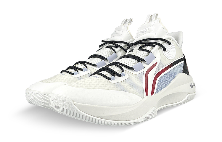 Lookbook [Sepatu Kustom] Li-Ning Combat Rendah 'Dunk Duck Putih Hitam Merah' ABPR027-2(Team叁-男款灌篮鸭2.0)