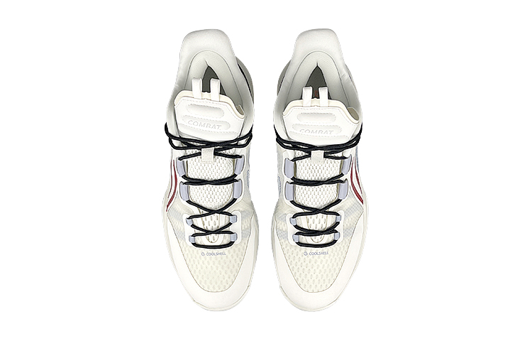 Shop [Sepatu Kustom] Li-Ning Combat Rendah 'Dunk Duck Putih Hitam Merah' ABPR027-2(Team叁-男款灌篮鸭2.0)