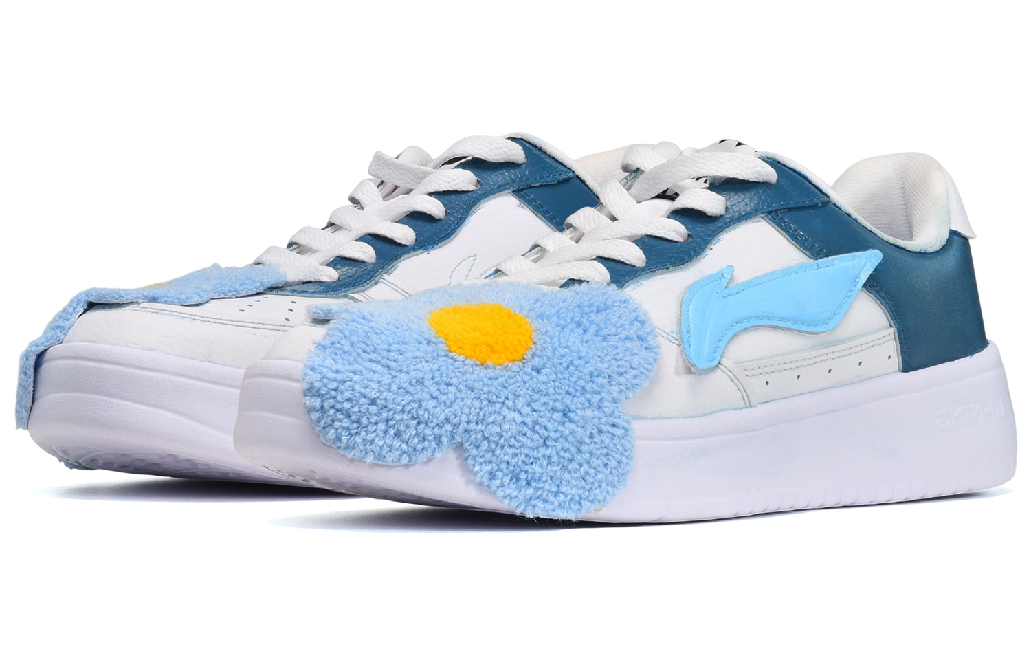 Lookbook Li-Ning CUS DESIGN Floral Azul/Blanco Personalizadas AGCQ455-2(TeamE-男款毛绒花朵白蓝)
