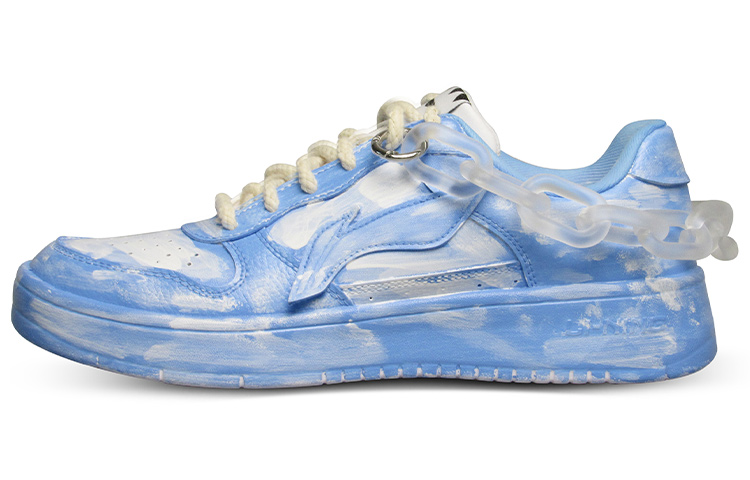 Buy 【定製球鞋】 LiNing李寧 克萊因藍 做舊 壓克力鏈 百搭 送男友 經典休閒 低幫 板鞋 男款 藍白