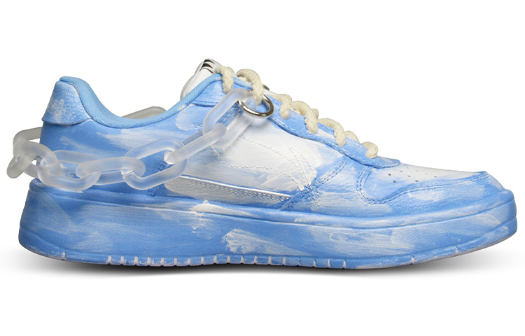 Order 【定製球鞋】 LiNing李寧 克萊因藍 做舊 壓克力鏈 百搭 送男友 經典休閒 低幫 板鞋 男款 藍白