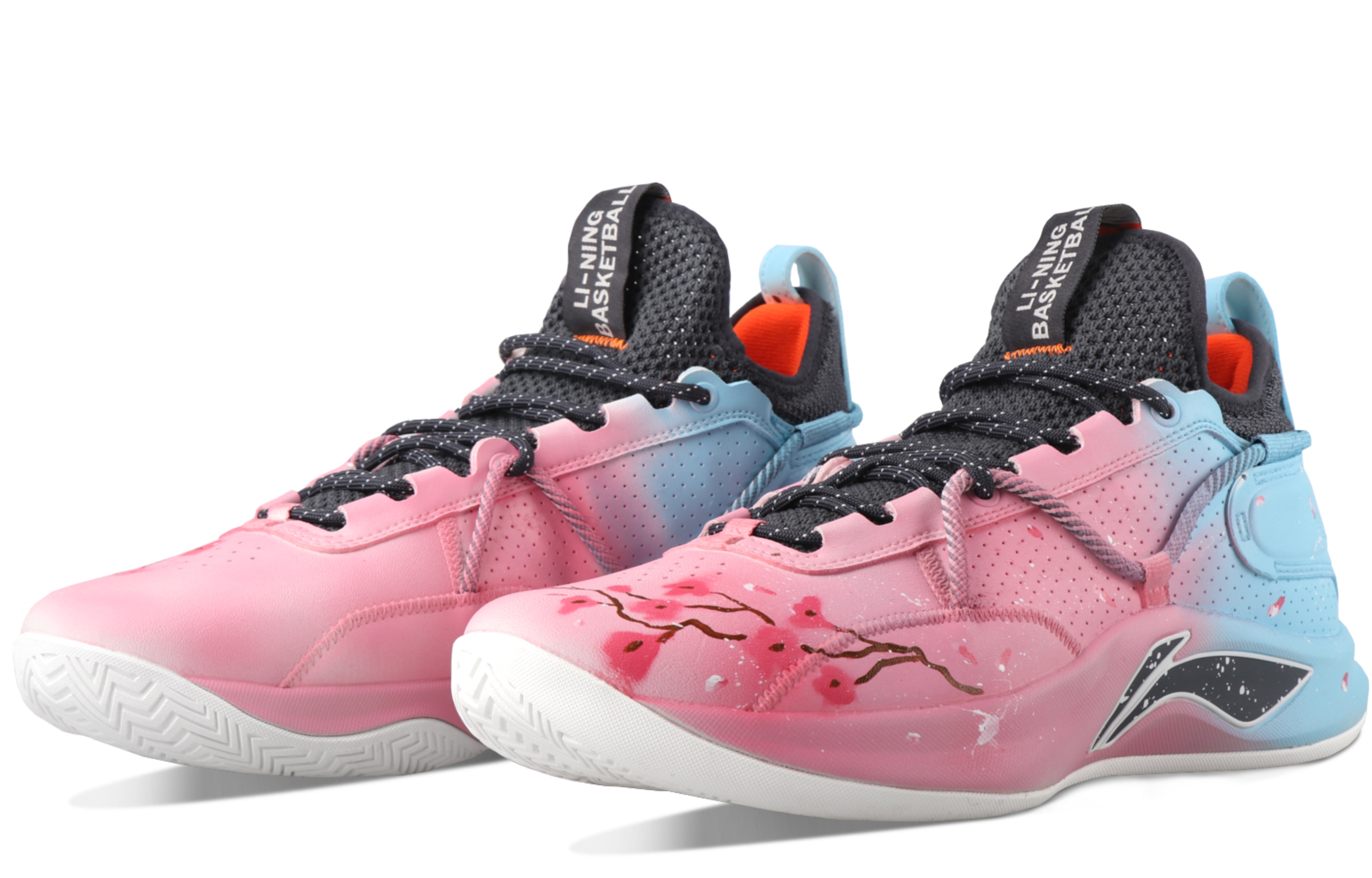 Lookbook [Sepatu Kustom] Li-Ning Kustom 'Sakura Gradasi Pink-Biru' ABPQ047-3(TeamSix-男款-樱花)