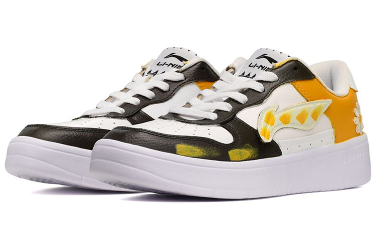 Lookbook [Sepatu Kustom] Li-Ning Kustom 'Putih Kuning Hitam Daisy' AGCQ455-2(TeamE-男款小雏菊白黄黑)