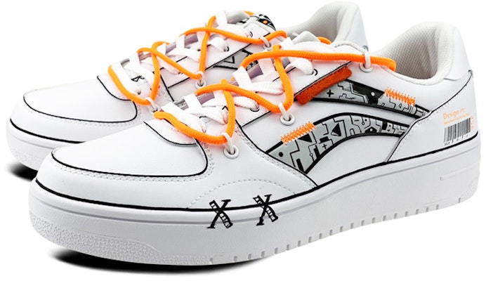 Zapatillas Li-Ning Retro Low Desconstruidas 'Blanco Naranja Graffiti' AGCN357-1(Team叁-男款复古白橙解构) Lookbook Zapatillas Li-Ning Retro Low Desconstruidas 'Blanco Naranja Graffiti' AGCN357-1(Team叁-男款复古白橙解构)