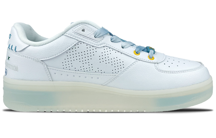 Order 【定製球鞋】 LiNing李寧 迪士尼聯名 藝術塗鴉 可愛 低幫 板鞋 男款 白藍