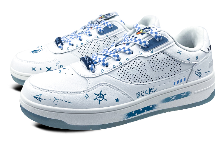 Lookbook [定制鞋] 李宁 迪士尼 x 低帮运动鞋 '唐老鸭涂鸦' AGCR203-2(Team叁-男款唐老鸭艺术涂鸦白蓝)