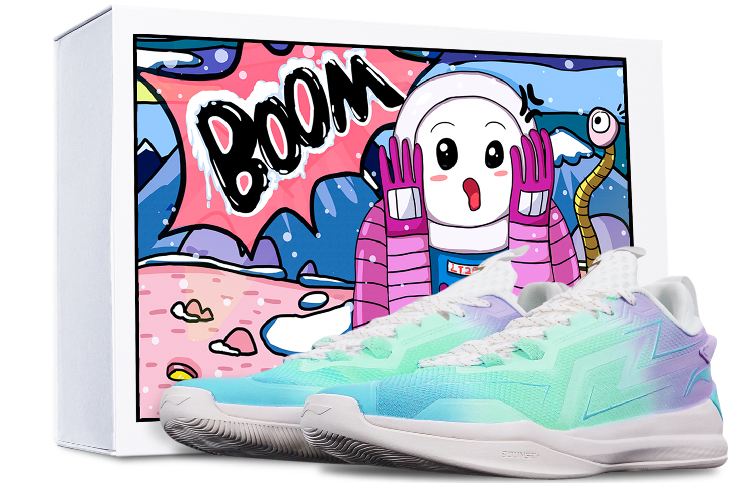 Buy [定制鞋款] 李宁 闪击2.0 '马卡龙渐变蓝紫白' ABAS099-4(TeamT-闪能蓝紫渐变S-BOX)