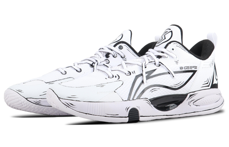 Lookbook [定制鞋] 李宁闪击8 '黑白轮廓' ABPS003-1(TeamSix-男款中式二次元主题)