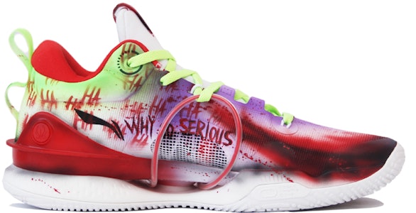 【定制球鞋】LiNing李寧 閃擊8 Premium 白紅 小丑 噴繪 國潮實戰籃球鞋 男款 紅綠紫 Order 【定制球鞋】LiNing李寧 閃擊8 Premium 白紅 小丑 噴繪 國潮實戰籃球鞋 男款 紅綠紫