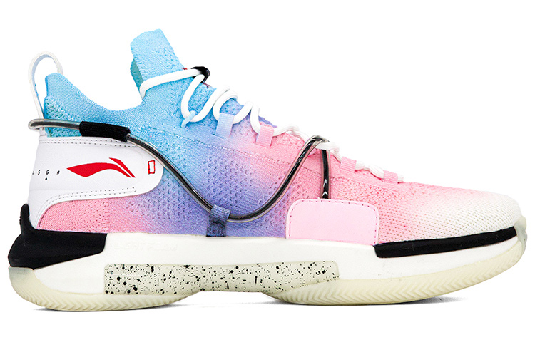 Order [Kasut Custom] Li-Ning Flash Attack 6 Mid 'Gradient Macaron Biru Merah Jambu Ungu' ABAP071-3(Team肆-男款渐变鸳鸯)
