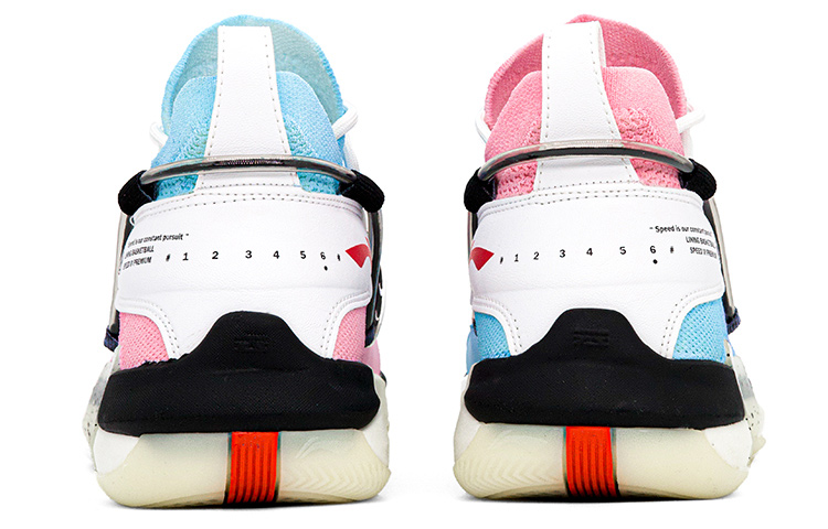 Shop [Kasut Custom] Li-Ning Flash Attack 6 Mid 'Gradient Macaron Biru Merah Jambu Ungu' ABAP071-3(Team肆-男款渐变鸳鸯)