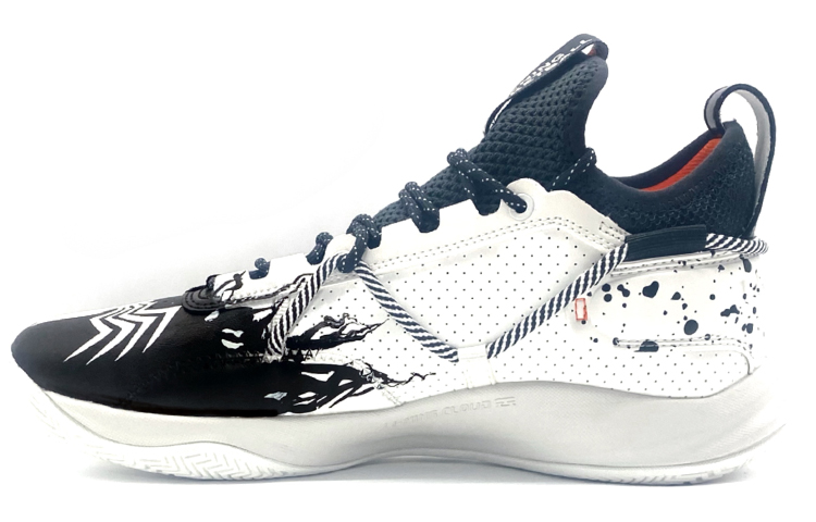 Order 리닝 플래시 로우 '독사 제비'(커스텀) ABPQ047-3（Team柒-泼墨黑白减震防滑低帮）