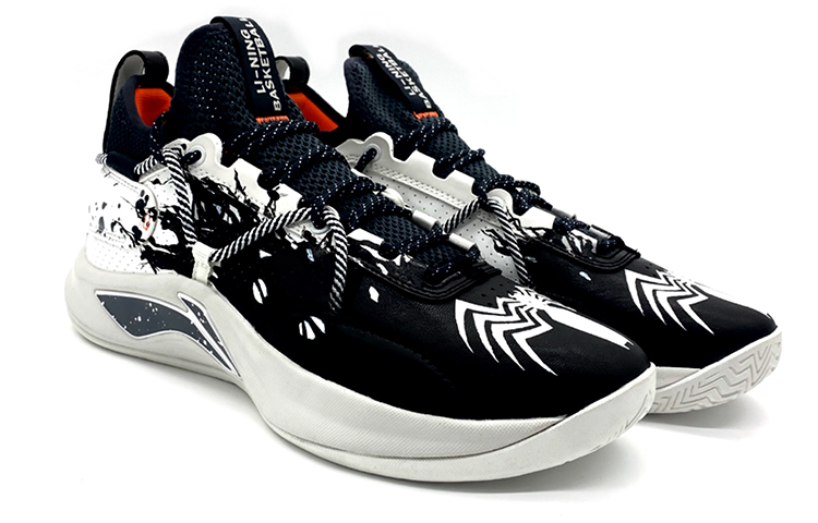 Shop 리닝 플래시 로우 '독사 제비'(커스텀) ABPQ047-3（Team柒-泼墨黑白减震防滑低帮）