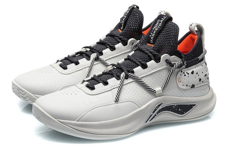 Cheap 리닝 플래시 로우 '독사 제비'(커스텀) ABPQ047-3（Team柒-泼墨黑白减震防滑低帮）