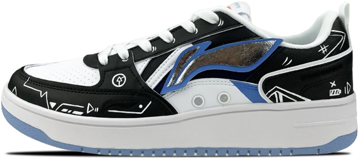 custom-shoes-li-ning-function-retro-low-black-and-white-graffiti