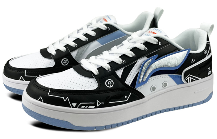 Lookbook [Kasut Custom] Li-Ning Function Retro Low 'Graffiti Hitam Putih' AGCS135-3(Team叁-男款复古银色)
