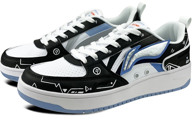 【定制球鞋】 LiNing李寧 機能 復古 二次元 線條 貼布 塗鴉 科技 低幫 板鞋 男款 黑白 Lookbook 【定制球鞋】 LiNing李寧 機能 復古 二次元 線條 貼布 塗鴉 科技 低幫 板鞋 男款 黑白