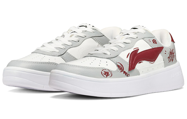 Lookbook [Custom Shoes] Li-Ning Graffiti Low ''Grau Weiß Rot'' AGCQ455-2(TeamE-男款涂鸦灰白红QD)