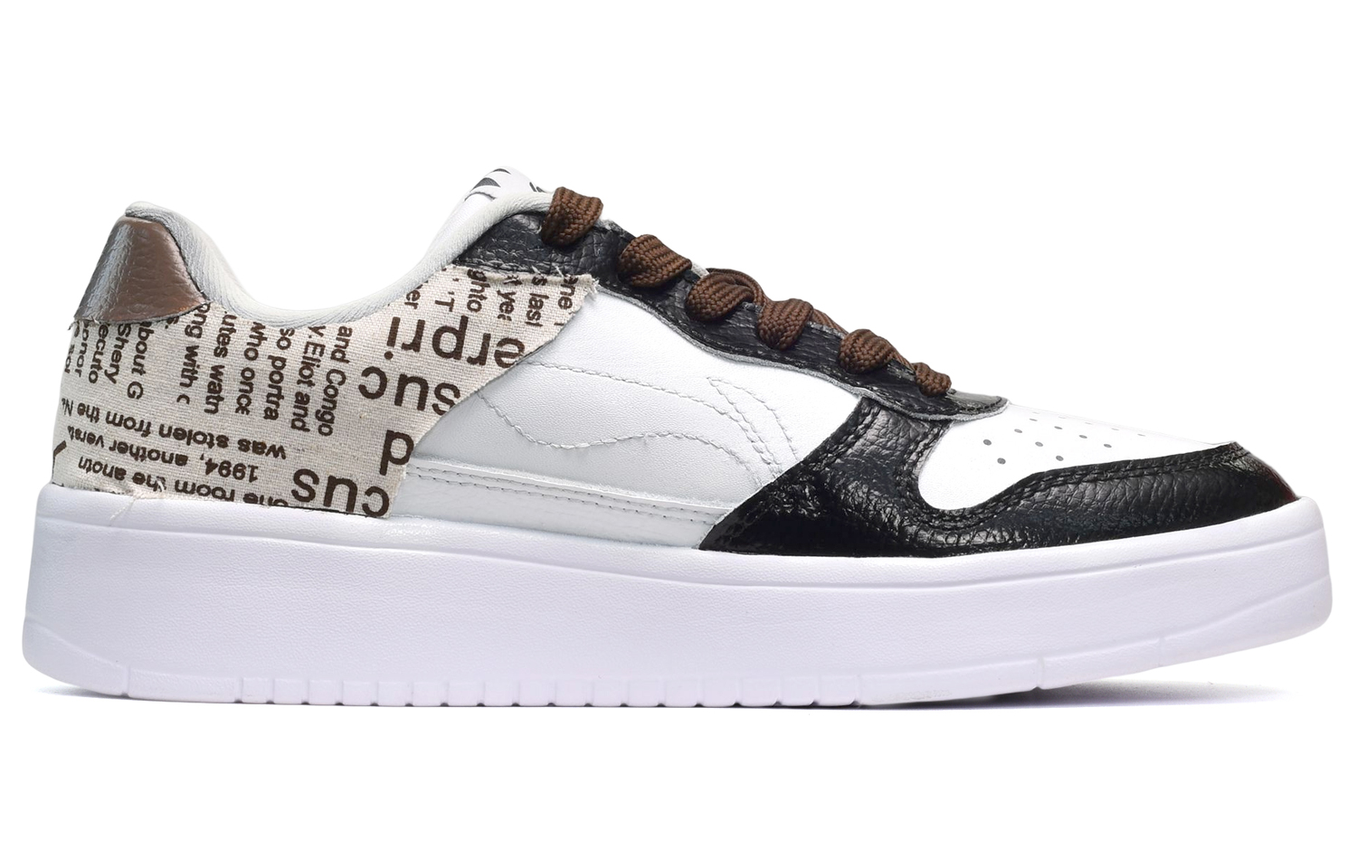 Order [Zapatos Personalizados] Li-Ning Kast 'Periódico Blanco Marrón Negro' AGCQ455-2(TeamE-男款报纸布贴黑白棕)