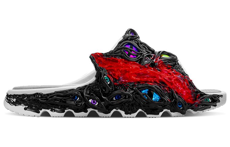 Lookbook [Kasut Custom] Li-Ning LNBB Slide 'Cthulhu vs Venom' ABTR005-1(TeamY-男款旧日支配者黑红)